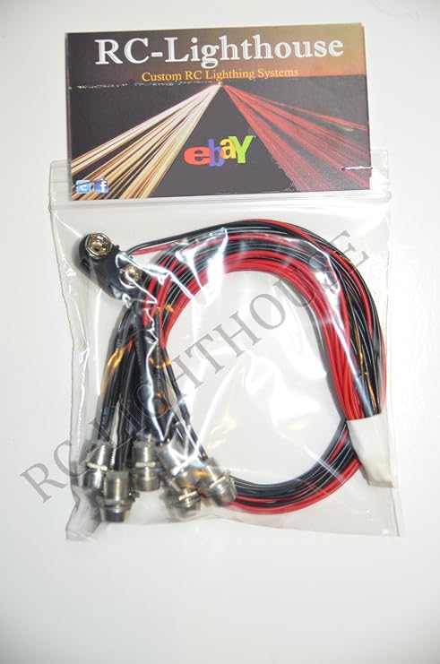 أضواء Rc Led للشاحنة ، السيارة ، عربات التي تجرها الدواب - 4 أبيض و 2 أحمر 5 مم أضواء Led