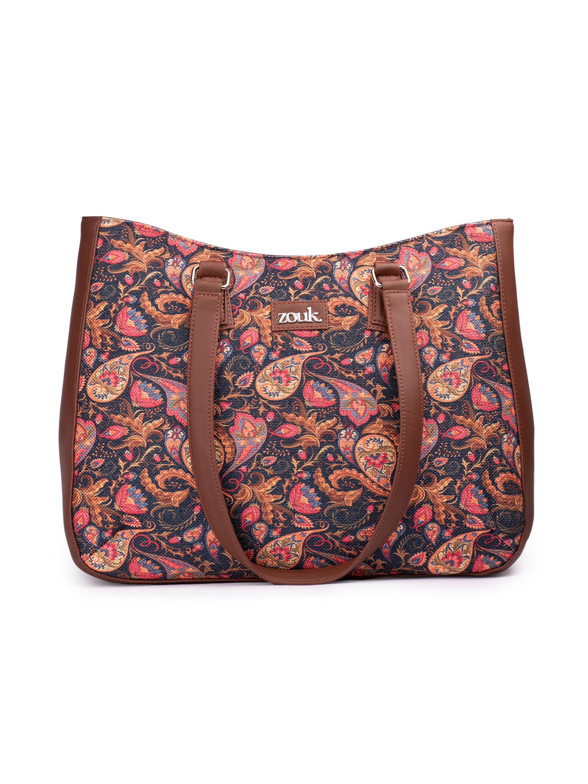 zouk Women's Getaway Handbag | Jute | Vegan Leather Handcrafted Tote Bag-picture-14