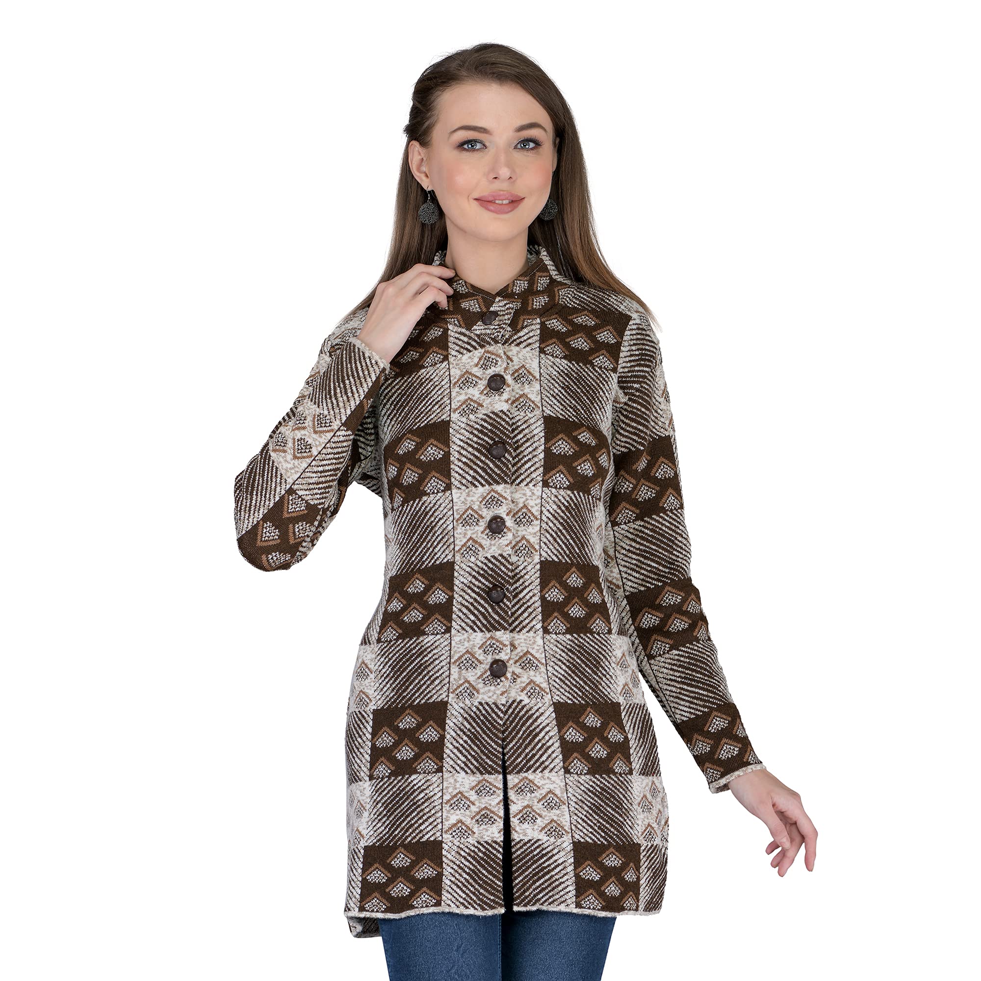 lady willington Women's Wool Round Neck Cardigans-picture-28