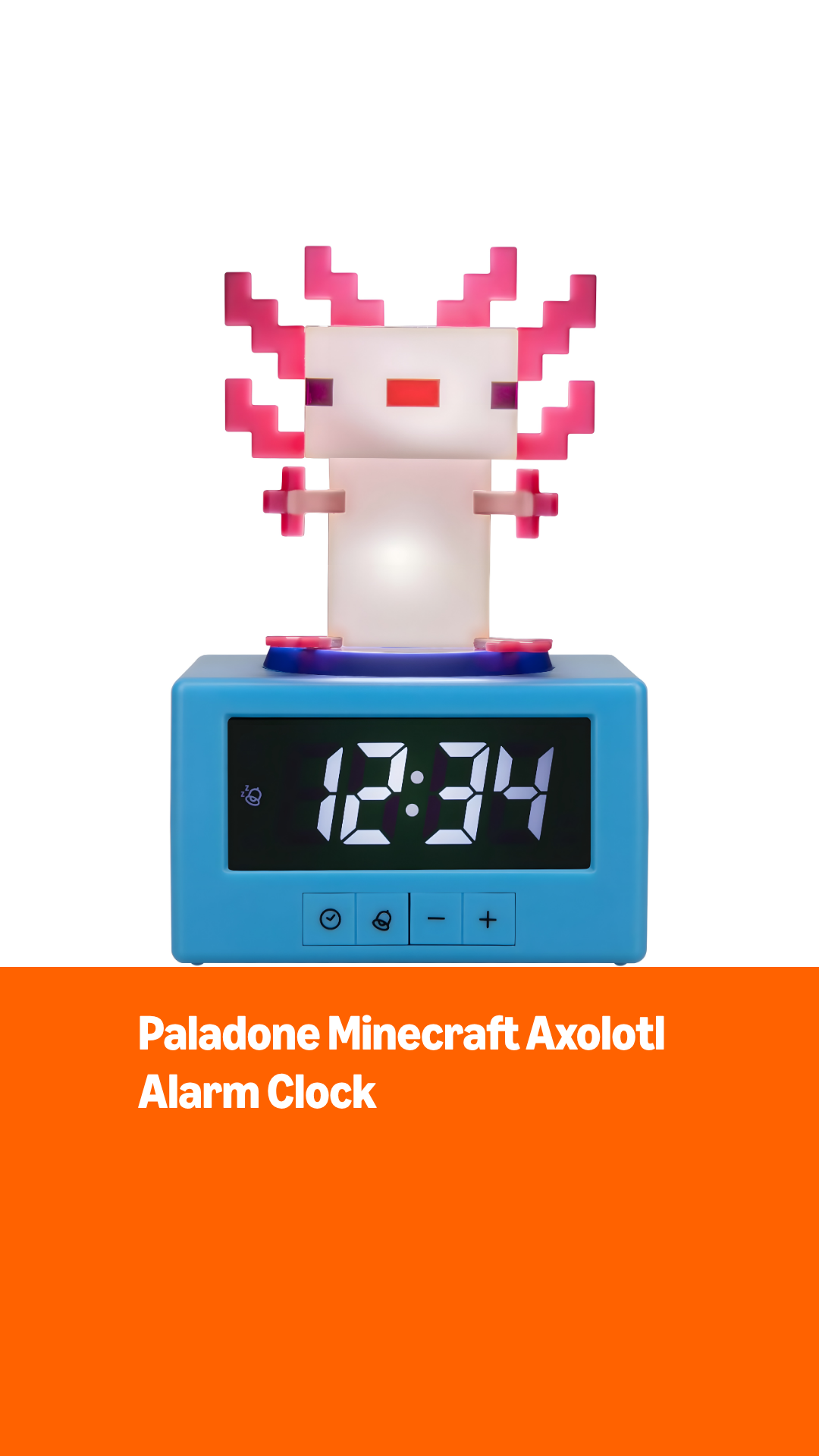 Amazon.com: Paladone Minecraft Axolotl Digital Alarm Clock with
