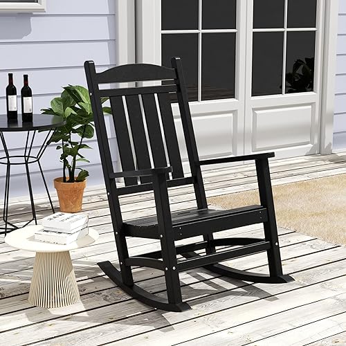 Miniatura 3 de WestinTrends Malibu - Mecedora para exteriores, para todo tipo de clima, de madera de polietileno Adirondack con respaldo alto, soporte de 350