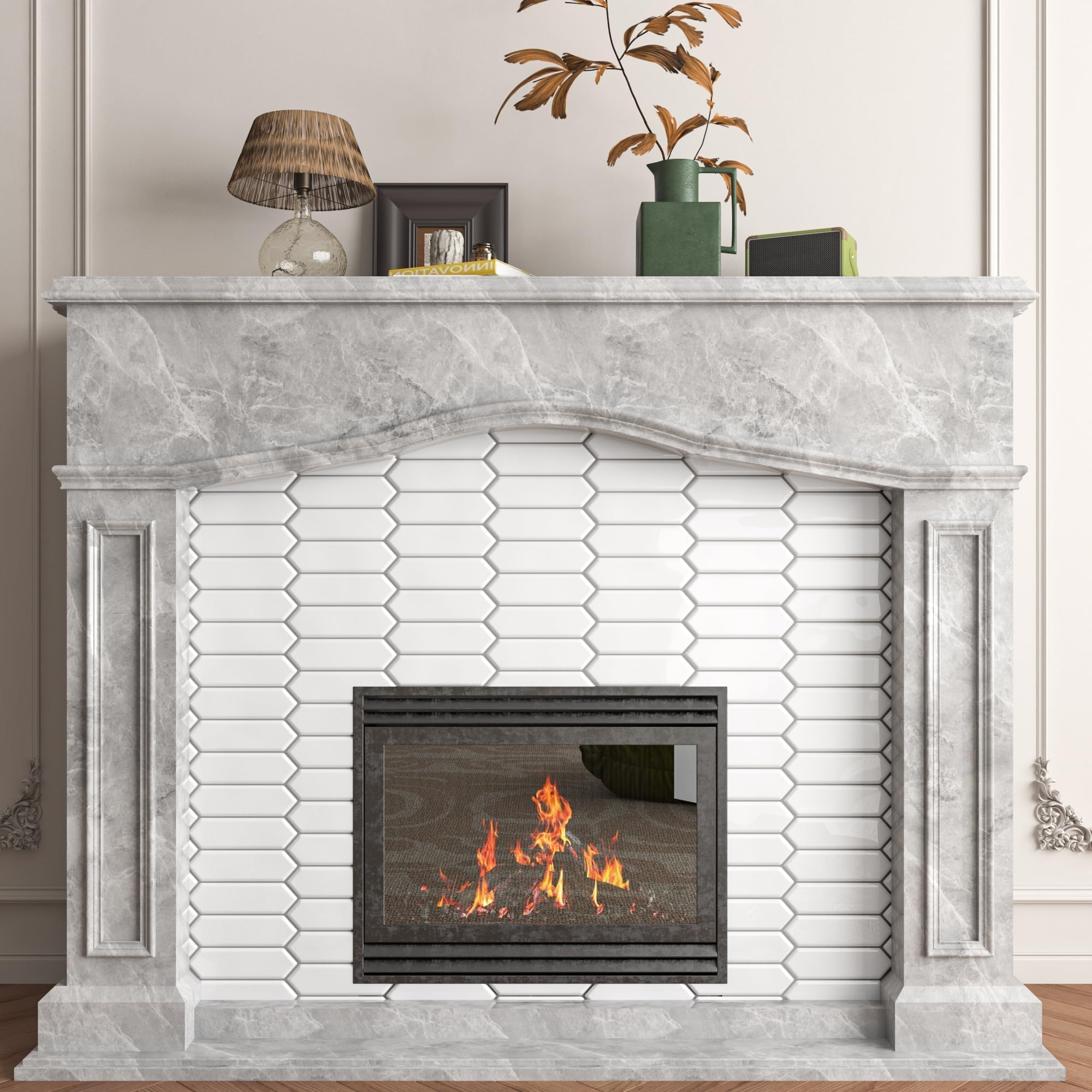 Decotalk Azulejos Adhesivos Baño Efecto Mrmol Blanco Hexgono Azulejos Adhesivos Baño 30.5x30.5cm 15Piezas Impermeable Vinilo Pared Cocina Vinilos Cocina Azulejo Suelo Vinilo Autoadhesivo Lavadero