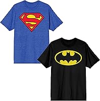 Vista 1 de Bioworld Superman Batman & Supermans Logos - Paquete de 2 camisetas para hombre