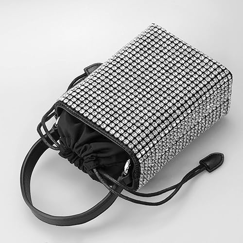 Miniatura 5 de Bolso de noche plateado con diamantes de imitación, monedero brillante, bolsos plateados para mujer