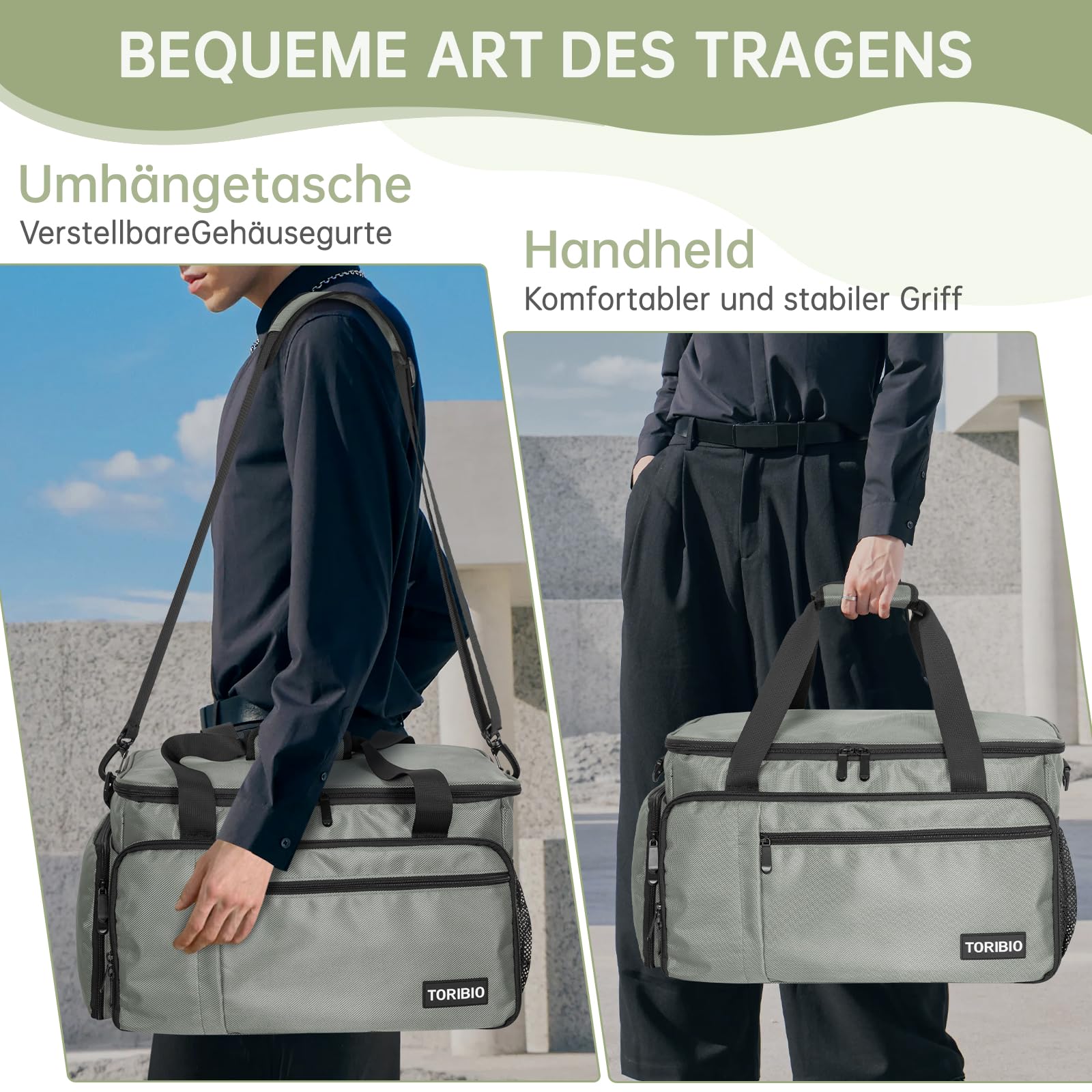Borsa da parrucchiere professionale portatile, con tasche multiple e divisioni regolabili per accessori. Ideale per parrucchieri e visagisti.