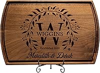 Tayfus Personalized Engraved Cutting Board - Custom Walnut, Cherry or Bamboo Charcuterie Board for Weddings, Anniversaries, Housewarming Gifts