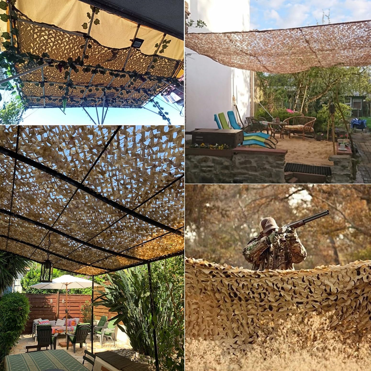 Malla De Camuflaje Beige, Red De Camuflaje Reforzada De Malla Doble para Decorar Camufar Y Dar Sombra, Tela De Sombra Transpirable para Pérgola, Jardín