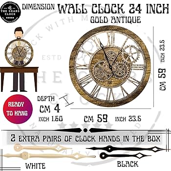 ギアクロック（ゴールド） Amazon.co.jp: The Gears Clock オリジナル リアル ムービング