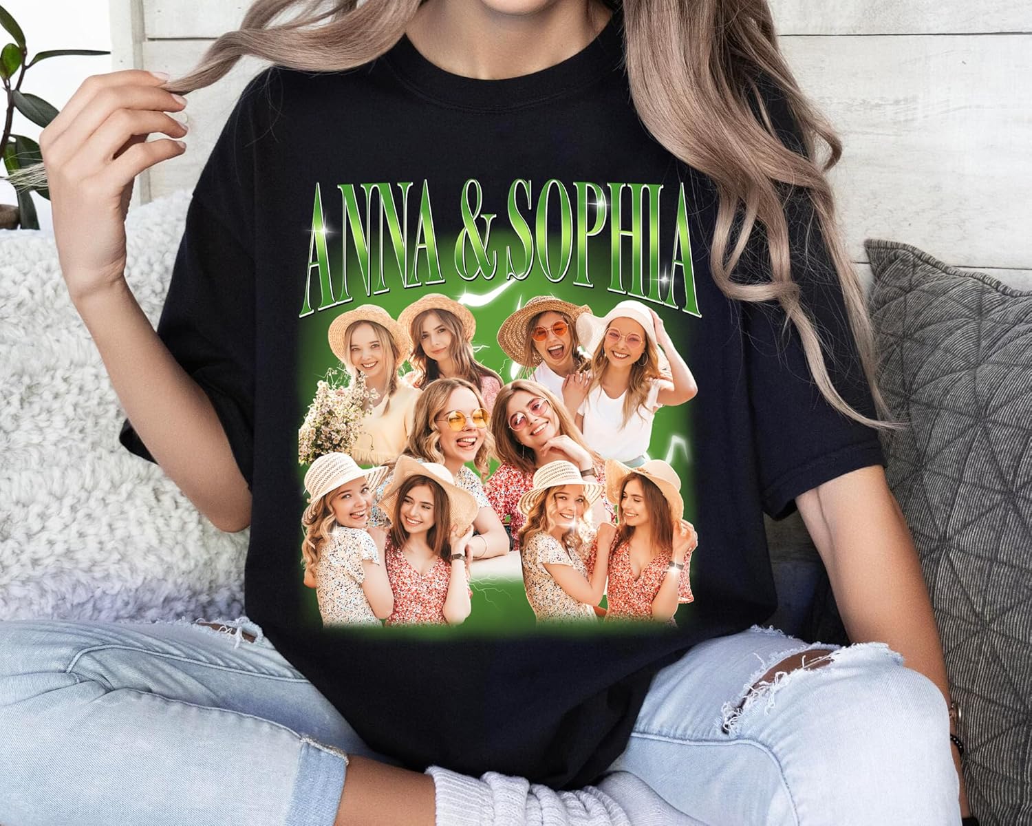 Custom Bootleg Shirt Rap Tee, Personalized Best Friends Shirt, Custom Besties Shirts for Women, Valentines - Image 5