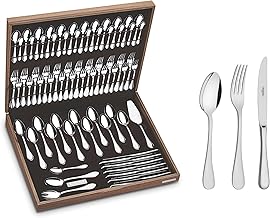 Faqueiro Tramontina Classic em Aço Inox com Facas de Mesa Forjadas Acabamento Brilho e Estojo de Madeira 76 Peças