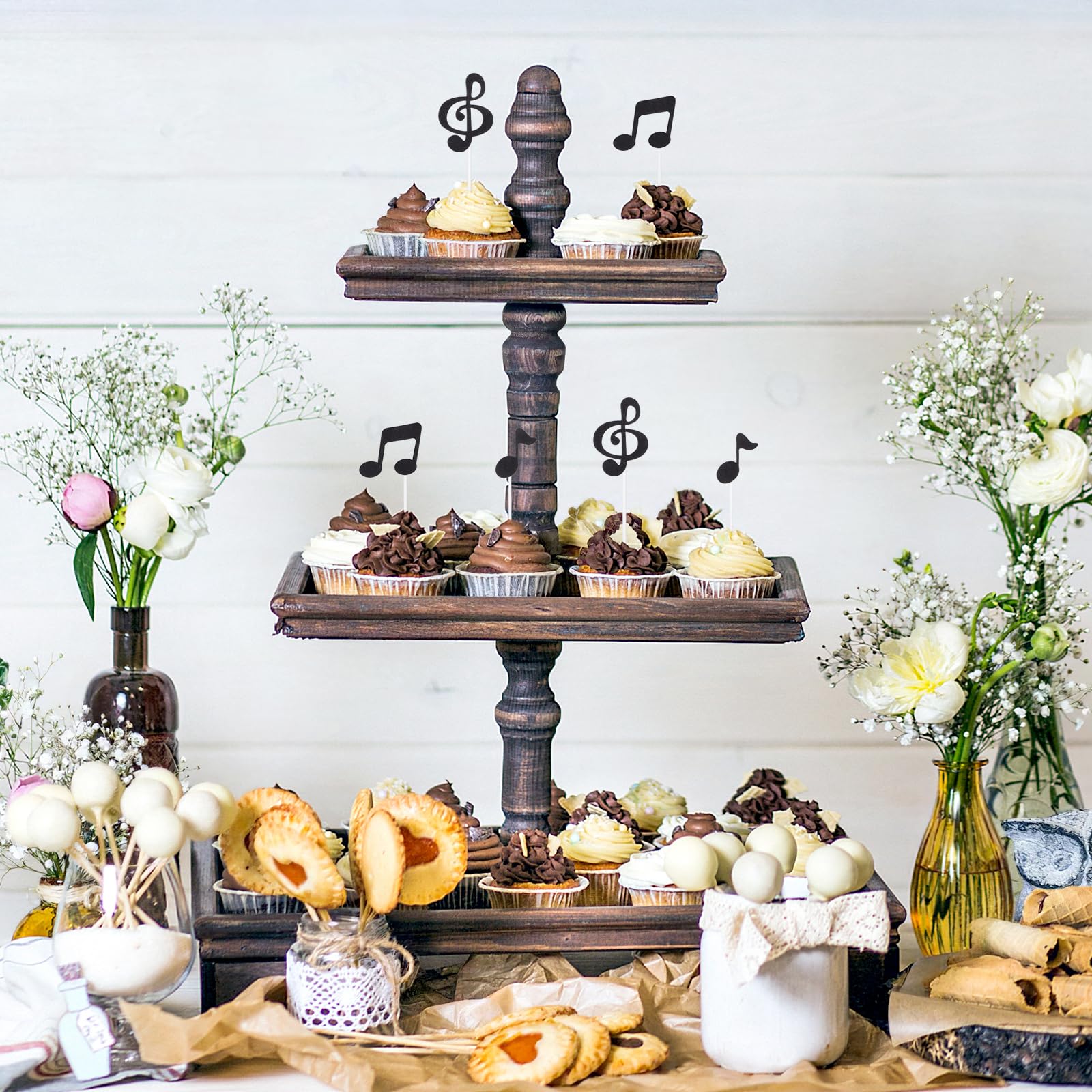 24 Pezzi Di Topper Per Cupcake A Tema Musicale – Glitterati E Perfetti Per La Tua Festa!