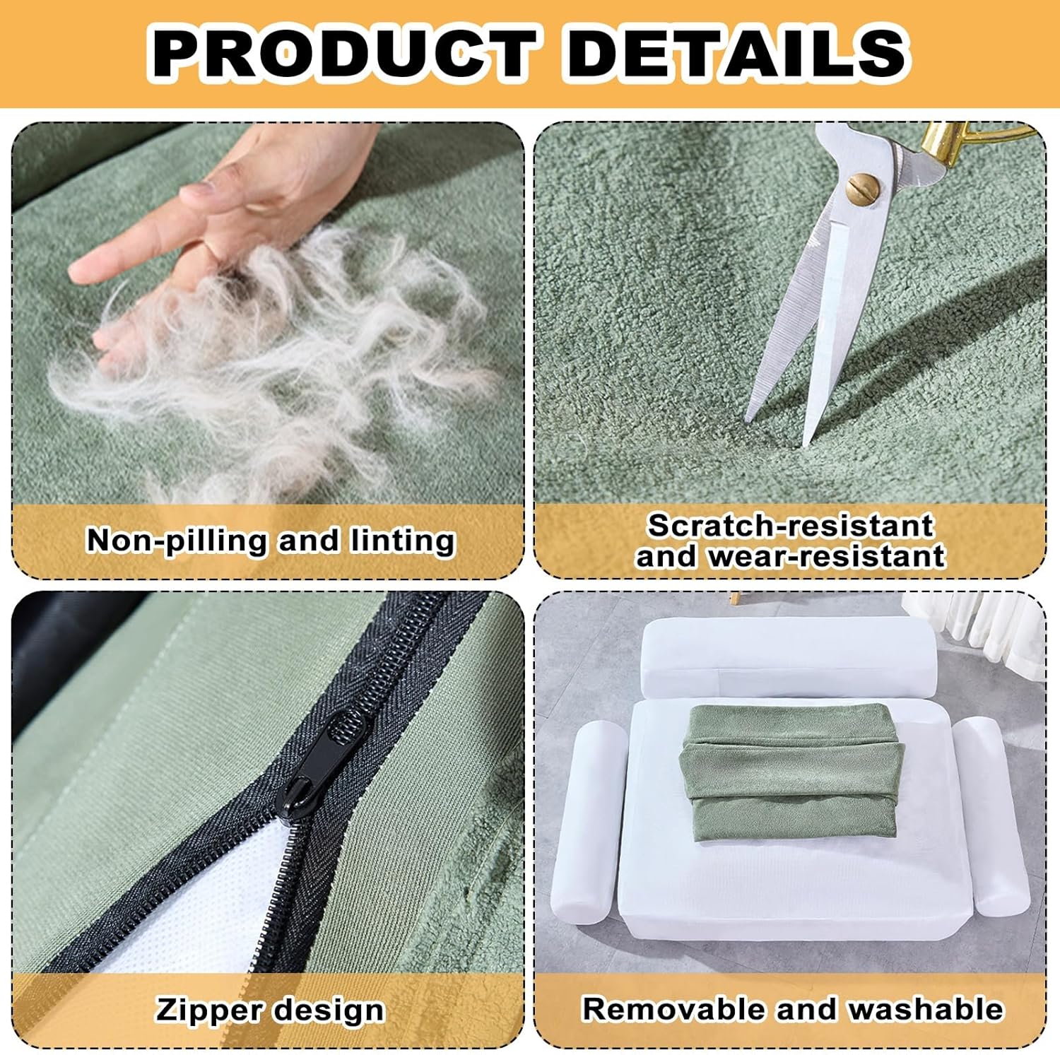 Cat Couch Bed Short Pile Pet Sofa, Fully Removable and Washable Dog Sofa, Thick Filling Cat Couches for Indoor(Gray,X-Large)