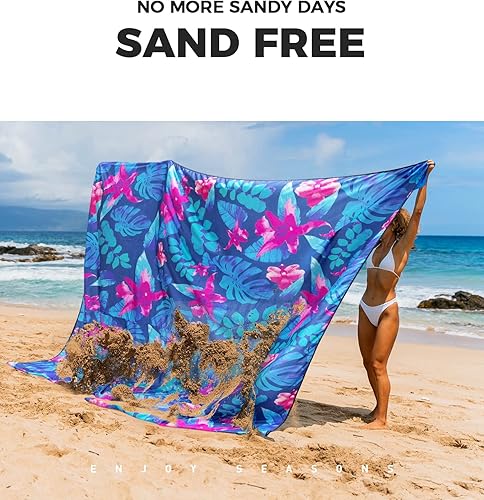 Miniatura 5 de OCOOPA - Manta de playa a prueba de arena, extragrande de 10 x 9 pies, suave y duradera, impermeable, ligera y portátil, perfecta para viajes,