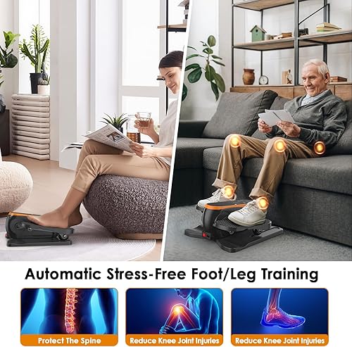 Miniatura 5 de Máquina elíptica debajo del escritorio para personas mayores, 12 velocidades, ejercitador de piernas mientras se está sentado para personas mayores