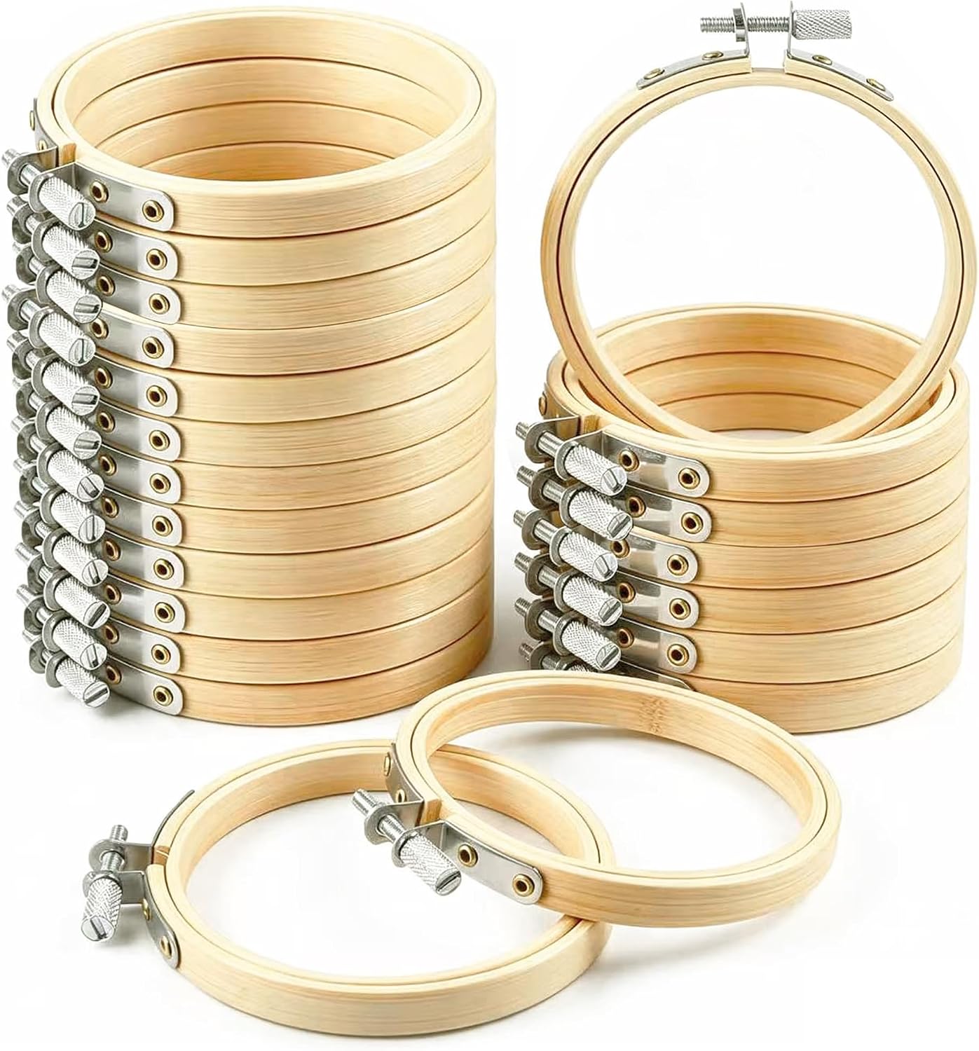 Yorwex 24 PCS 4 Inch Embroidery Hoops,Art Craft Sewing,Christmas Ornaments