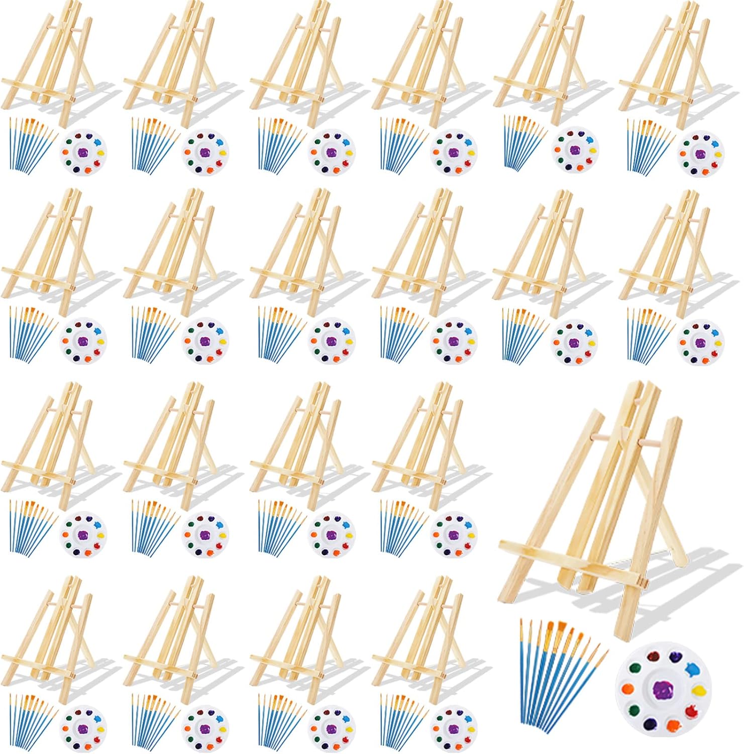 240 Pieces Mini Painting Set with Easels, Including 20