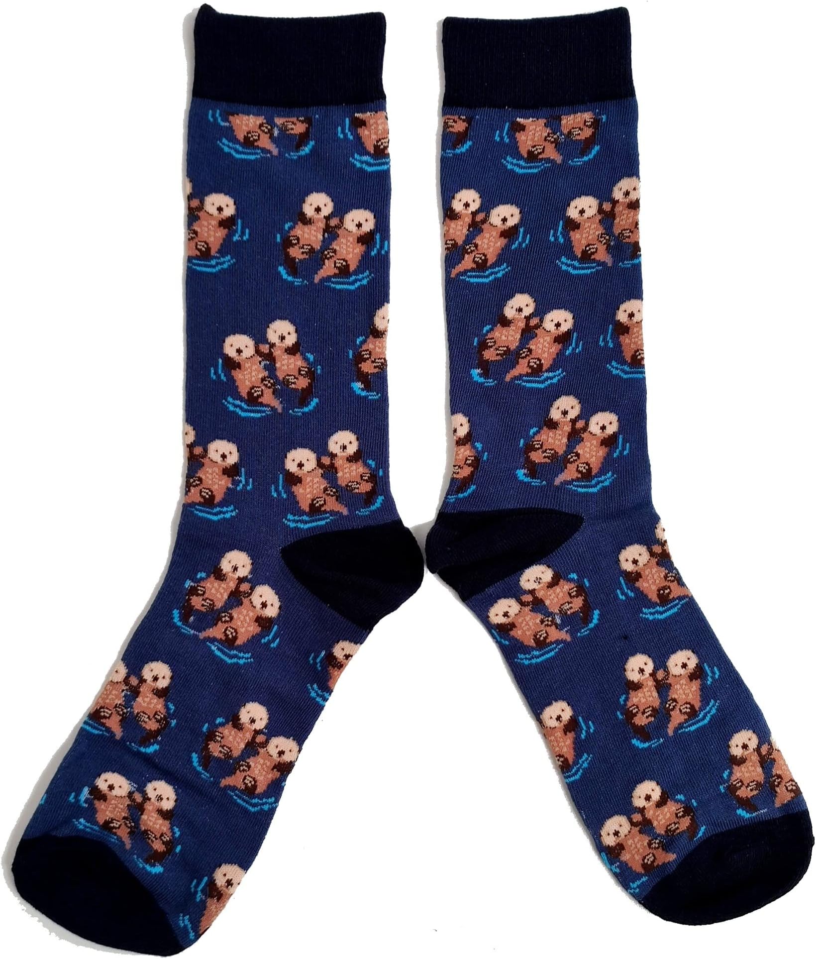 Sock ShackMens Blue Otters In River Holding Hands Socks 6-10 UK / 39-44 Eur / 7-11 US