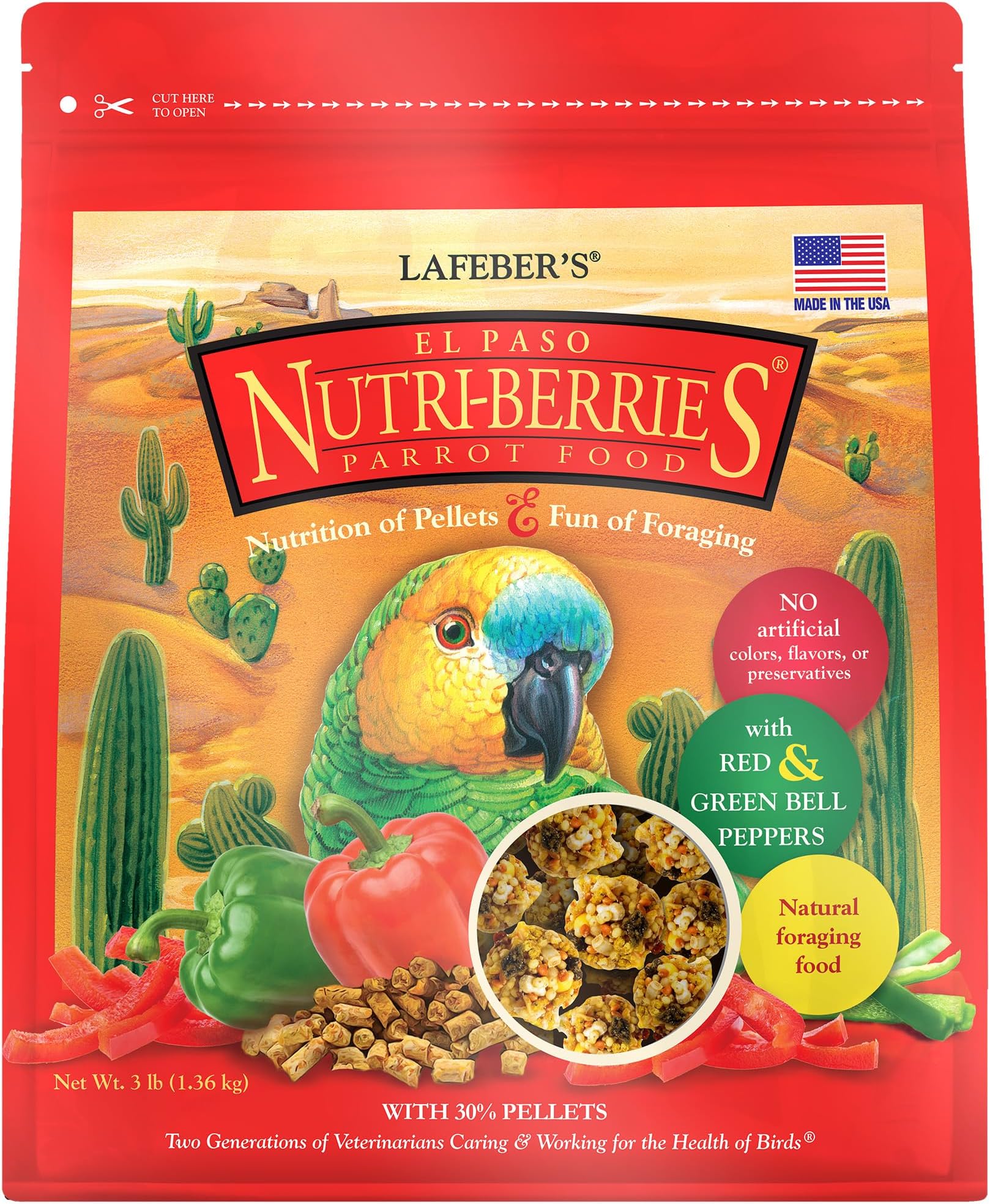Lafeber's Gourmet El Paso Nutri-Berries for Parrots 3lb. Bag