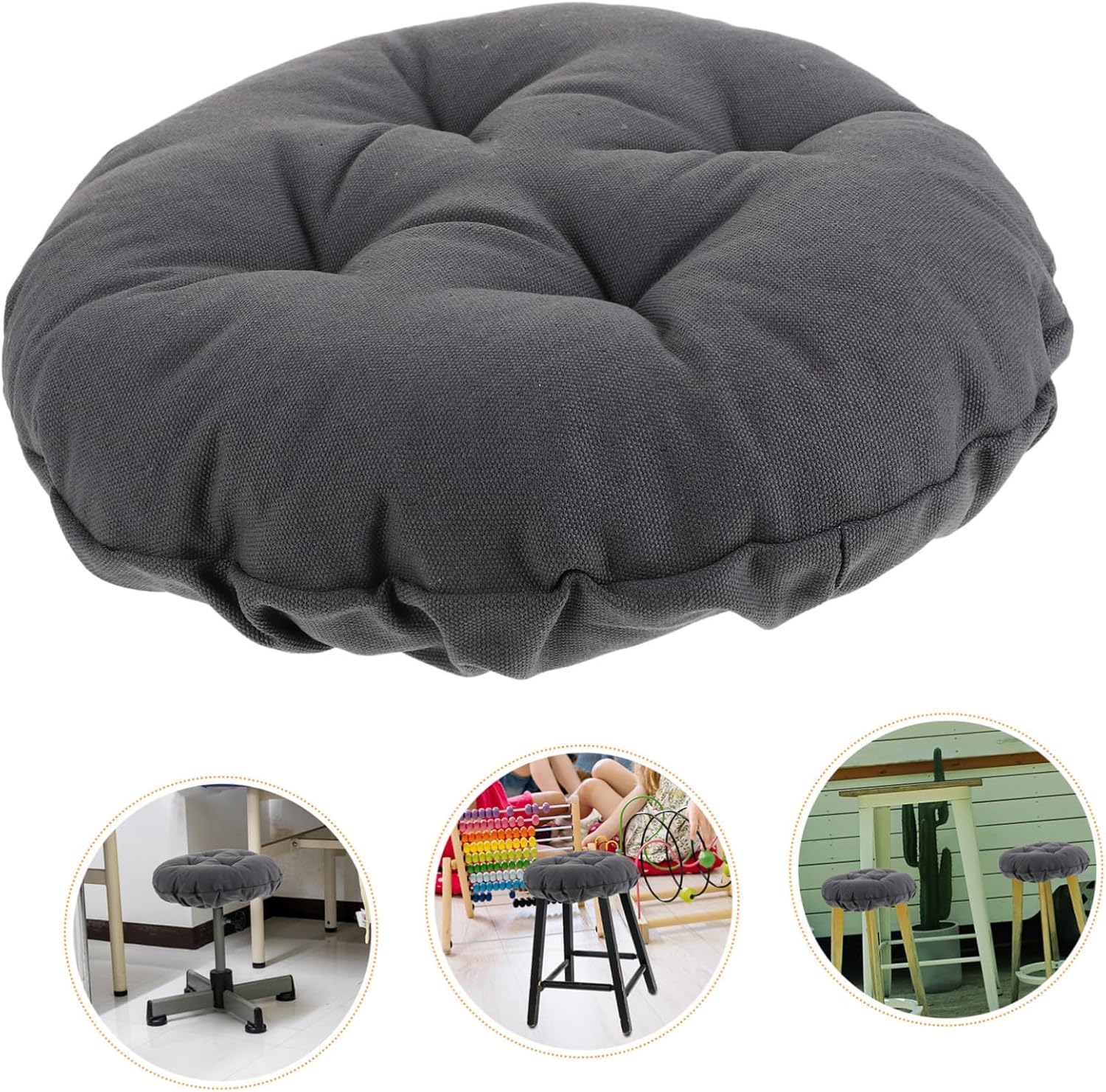 Soft Round Barstool Slipcover Padded Non- Cover for Round Stools Easy to Clean and Cushion Deep