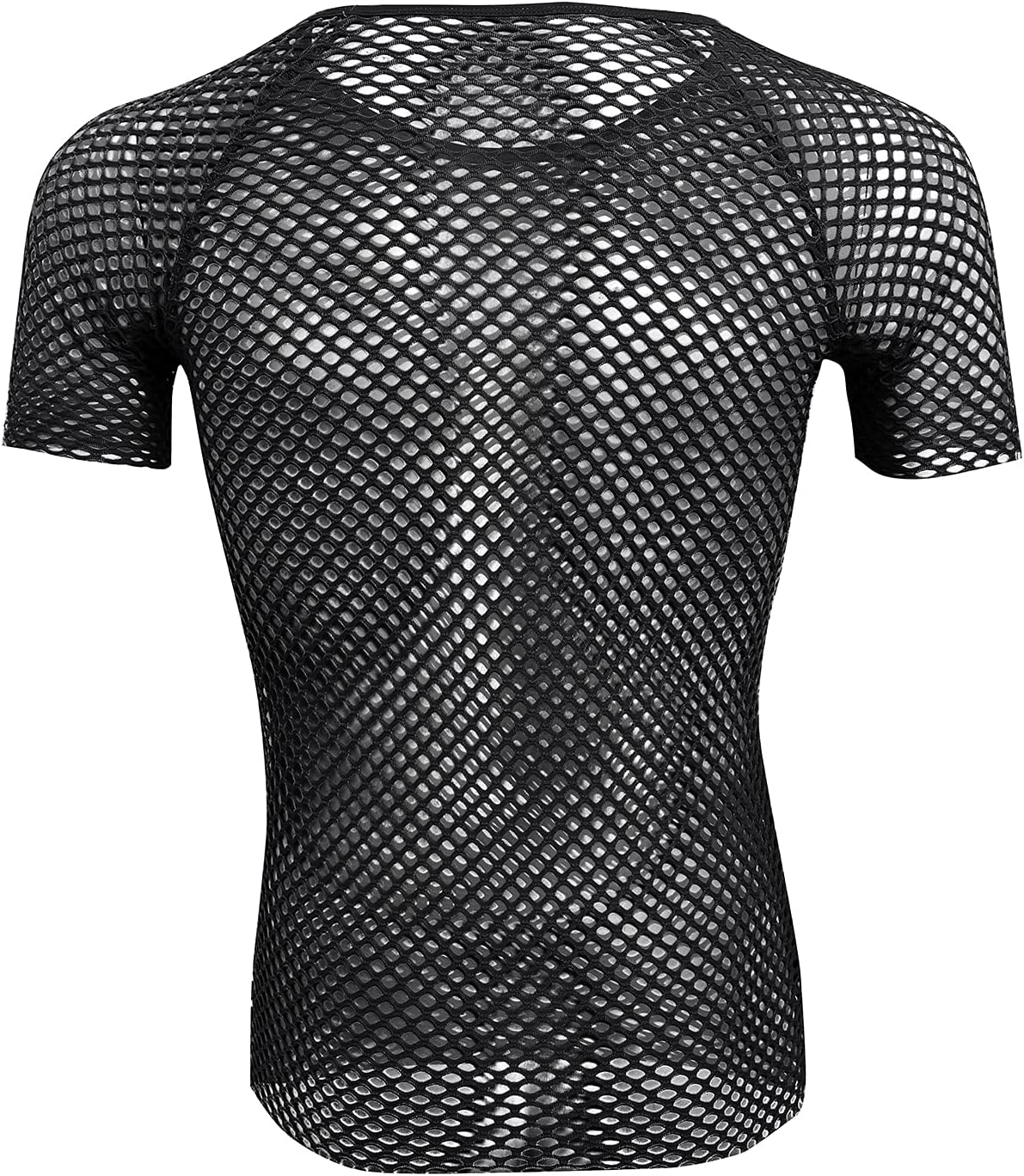 ABAFIP Men's Short Sleeve Fishnet Shirt Mesh Sheer Tank Top Muscle T-Shirt Undershirt Rave Clubwear - Image 5