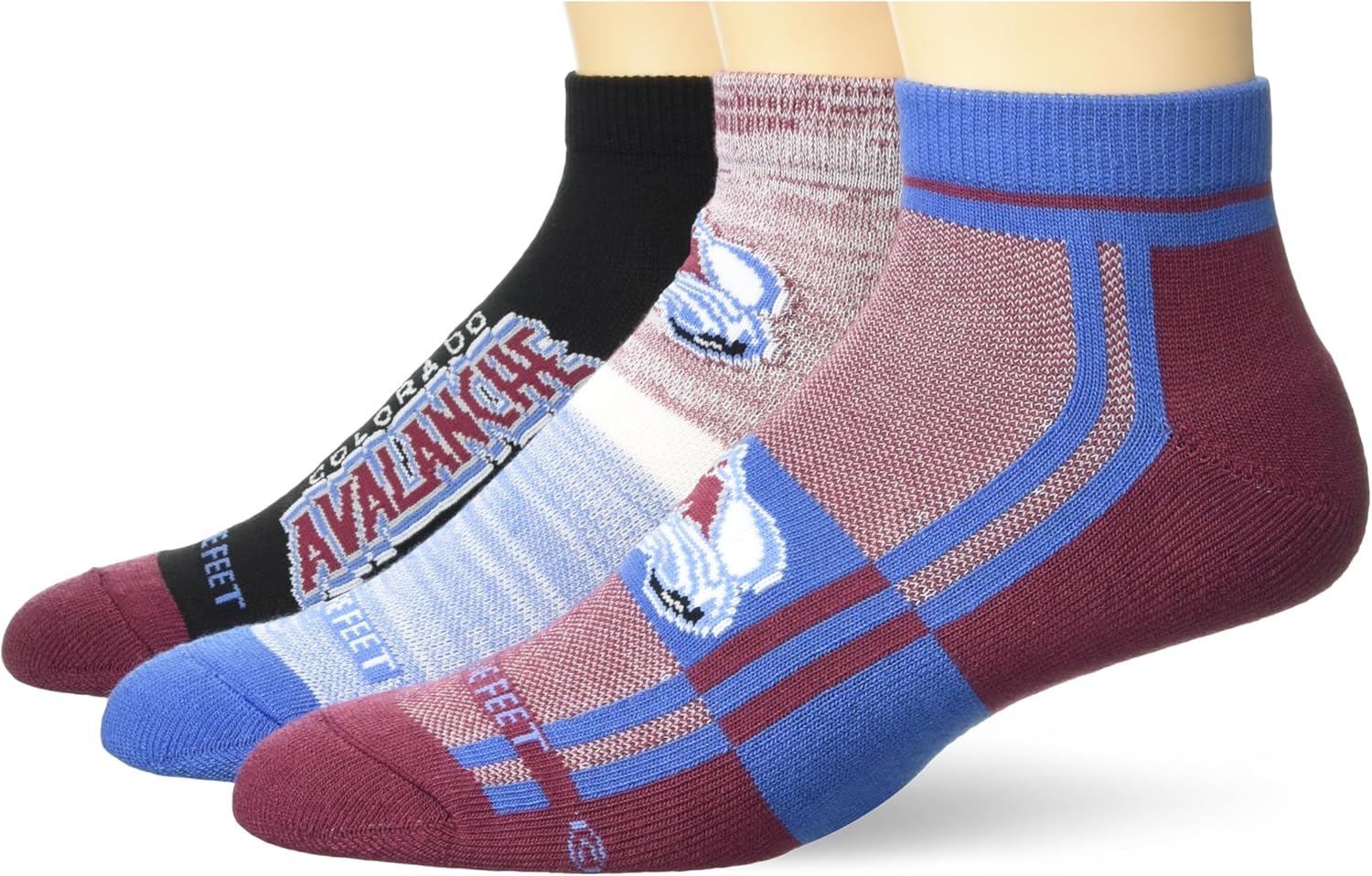 For Bare Feet NHL Unisex Stripe Stack 3 Pack