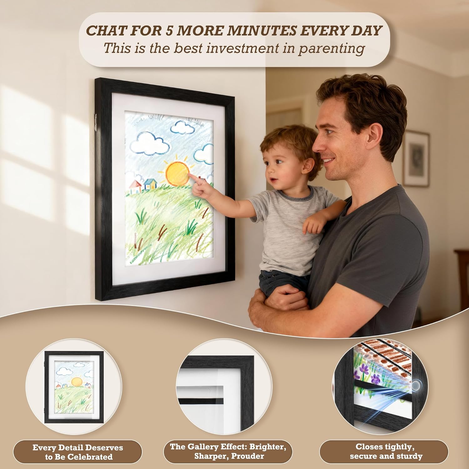 Artfeel 2-Pack 8.5x11 Kids Art Frames,Front Opening Kids Artwork Frames Changeable Child Artwork Picture Display,Children Storage Frame for Wall,Holds 50pcs Drawings,Craft,Art Project,Schoolwork.