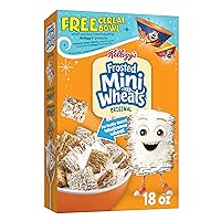 Vista 7 de Kellogg's Frosted Mini-Wheats - Cereal para desayuno frío, cereales de fibra, aperitivos para niños, miel dorada (10 cajas)
