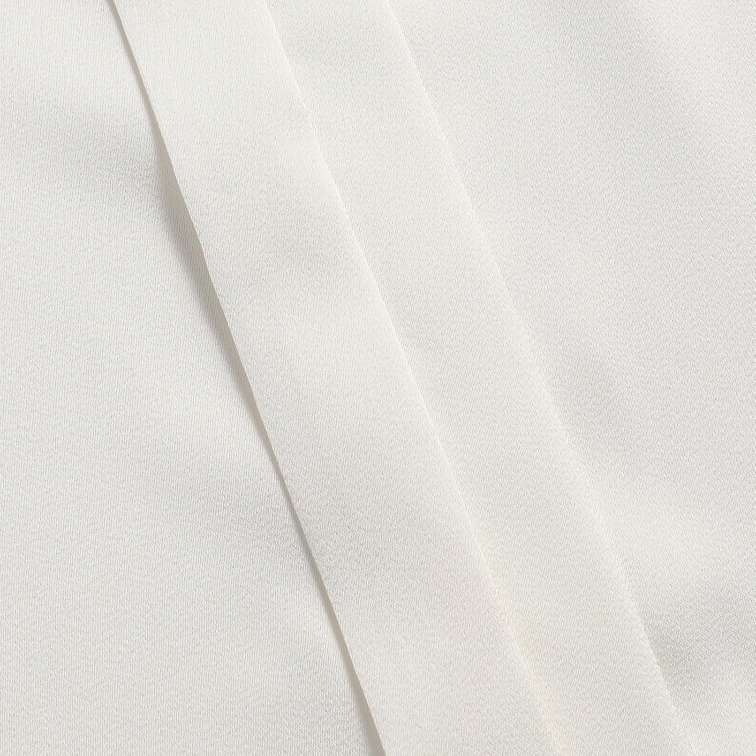 Women's White Satin Button Down Shirt - Long Sleeve Collared Blouse for Office Work