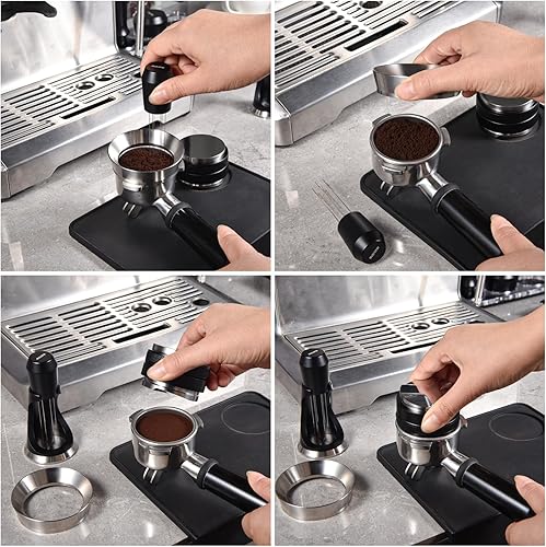 Miniatura 4 de Embudo dosificador magnético V2 de 2.126 in, anillo dosificador de café expreso de acero inoxidable con 8 imanes compatible con portafiltros