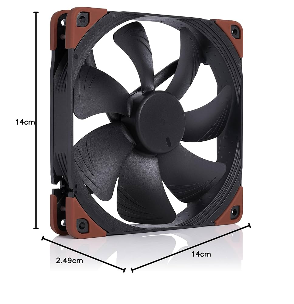 Noctua NF-A14 3000 PWM 3個セット + 黒防振パッド Noctua NF-A14 industrialPPC-3000 PWM 140x140x25mm, 3000rpm