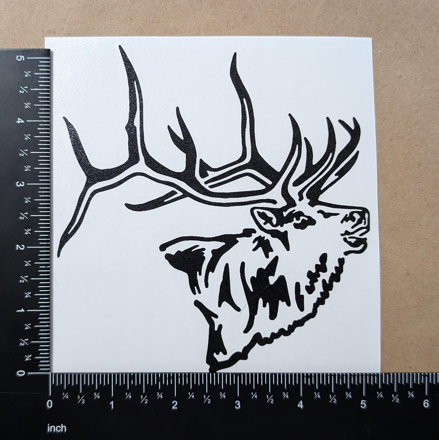 Elk Deals 4 Pack: Elk Raking Tree, Detailed Elk Head, Elk Antlers, Elk Silhouette (Black, Large ~5") image 5