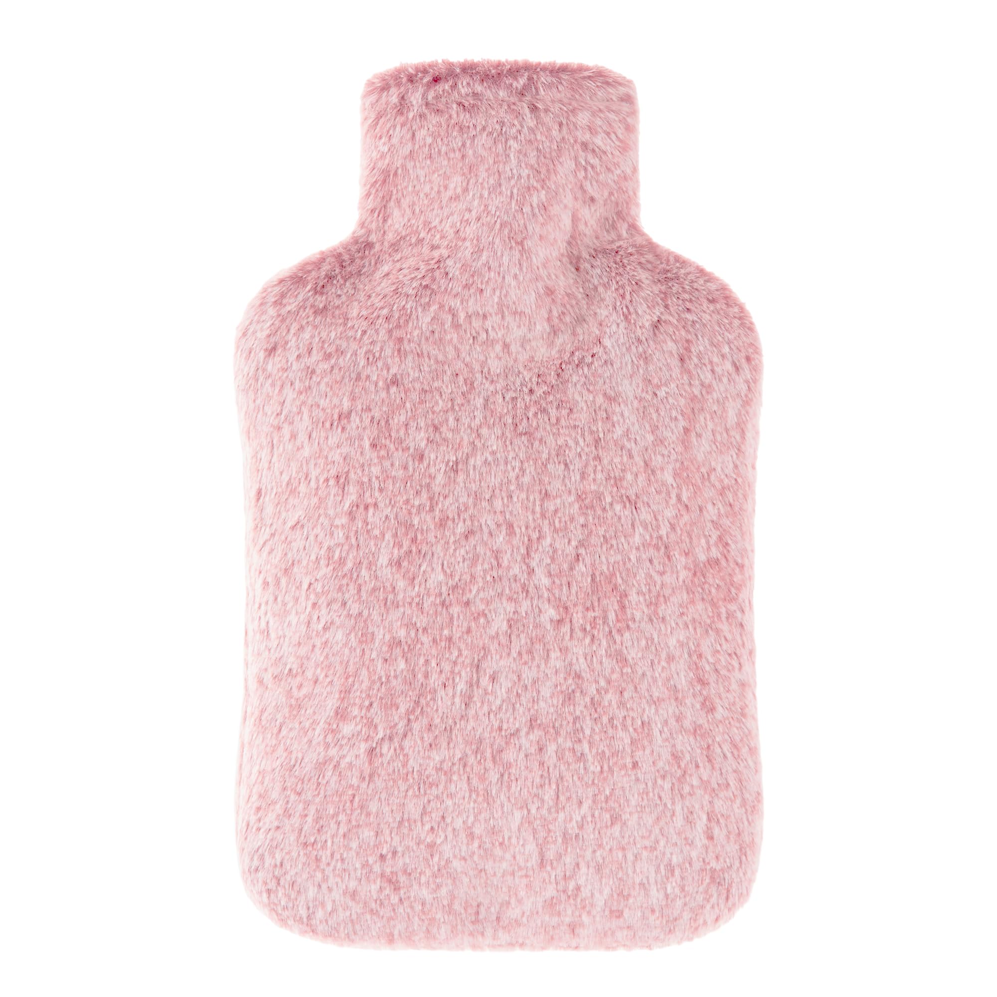 Luxury Hot Water Bottle - Gray with Faux Fur -11
