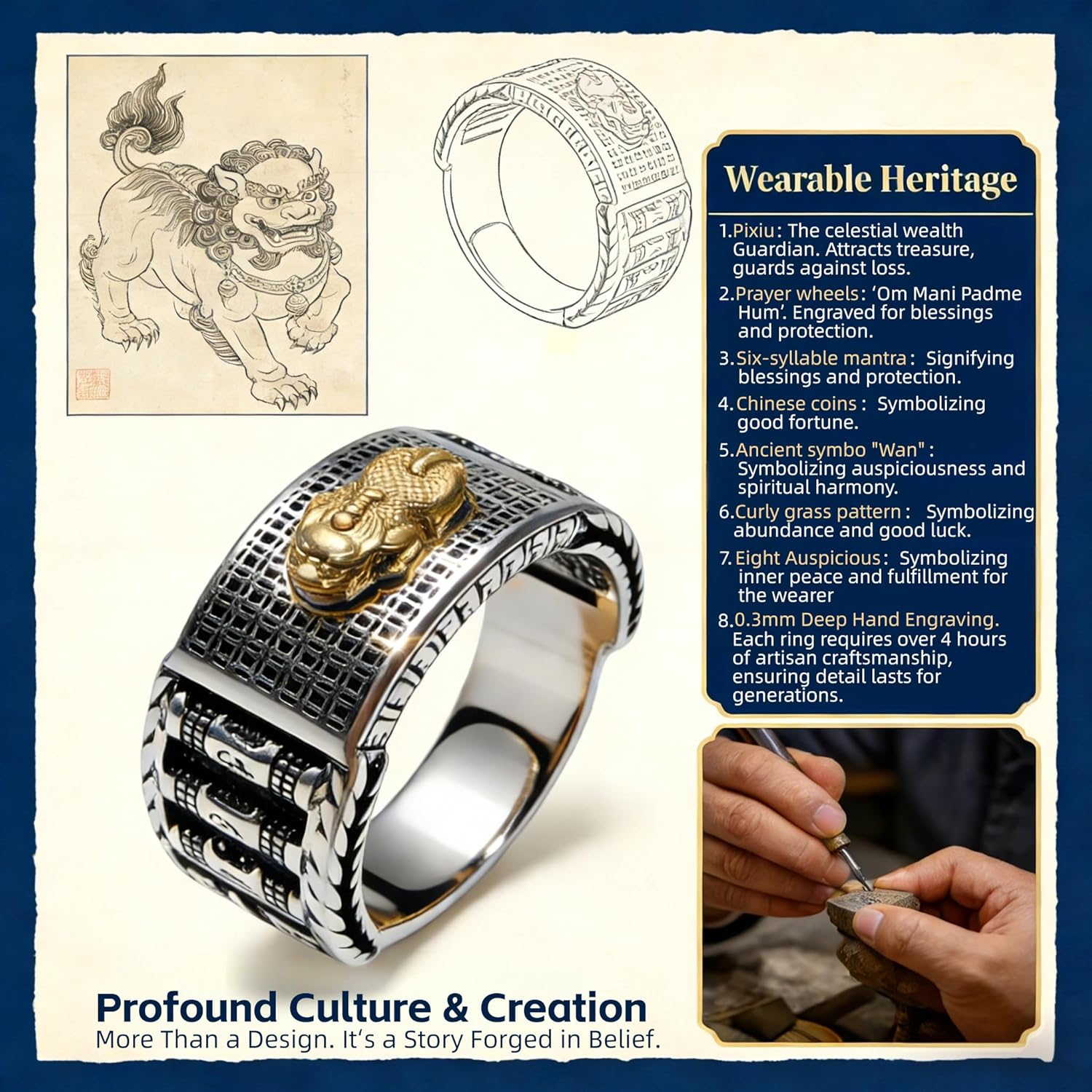 Business Wealth Pixiu Ring: temple Blessed - Symbol of Strategic Abundance for Entrepreneurs Negotiations Signings & Financial Success Adjustable 19-23mm - Velvet Gift Box