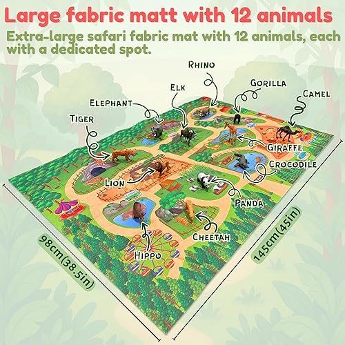 Miniatura 5 de 7 figuras grandes de animales de juguete y juegos para niños de 3 a 5 años, descubrimiento inspirador de vida silvestre y animales para jugar,