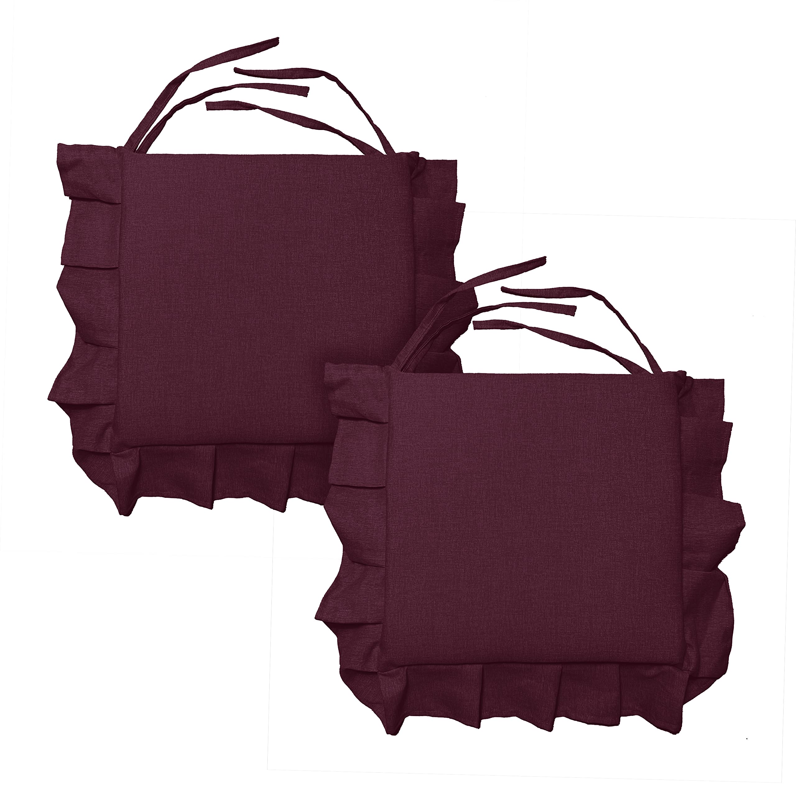 Set 2 Cuscini Coprisedie Cucina 40x40 Cm - Imbottiti, Sfoderabili, Con Laccetti, Made In Italy, Colore Arancio - Foto 12