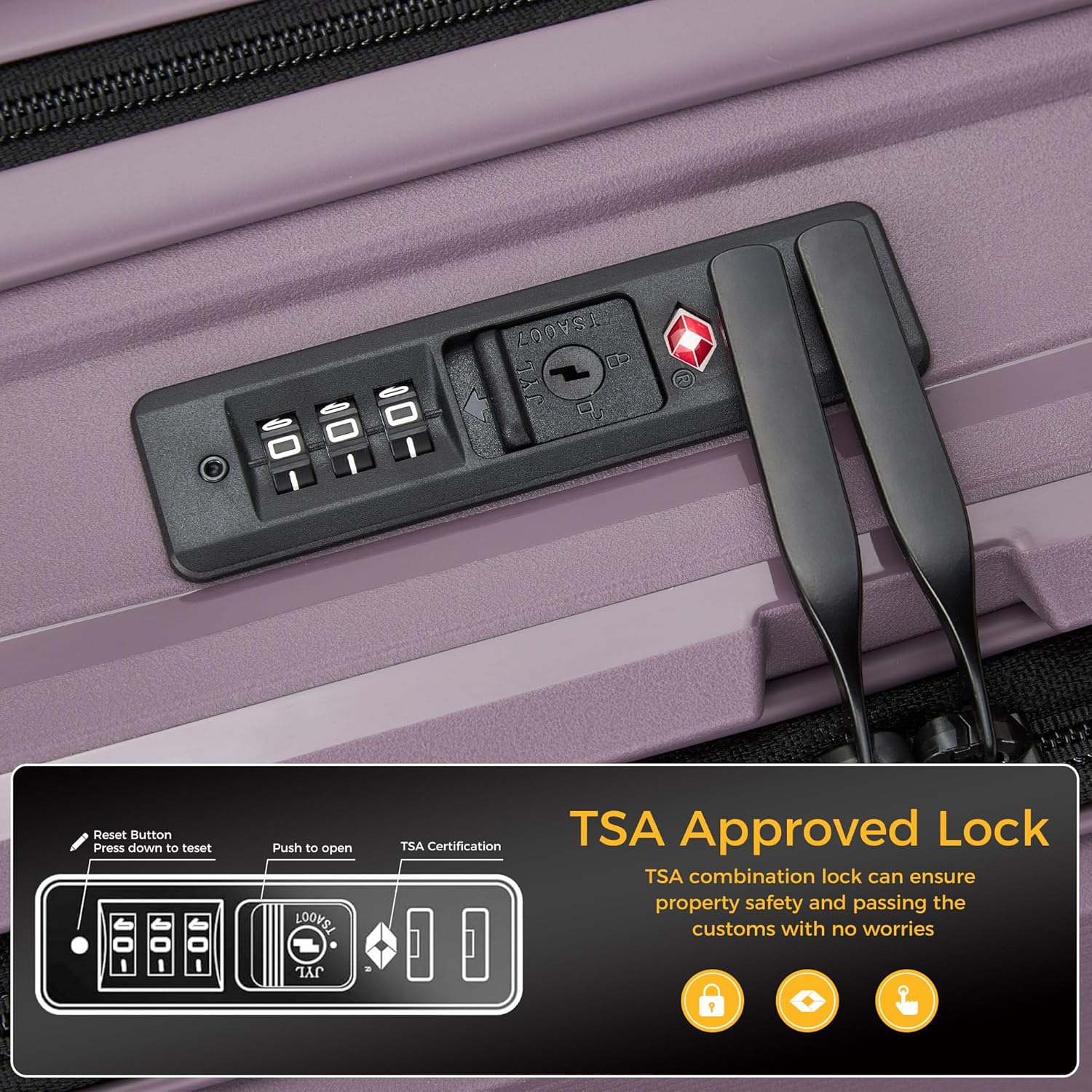 20" Expandable Carry on Luggage with Laptop Compartment,22x14x9 Airline Approved Hard Shell Spinner Top Opening Suitcase with Wheels TSA Lock,Travel Front open Hardside Luggage (Purple)