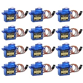 Beffkkip RC Servo 12Pcs SG90 9g Micro Servos for RC Robot Helicopter Airplane Controls Car Boat Mini Servo