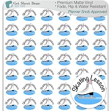 Ice Skating Planner Sticker / 54 Fun Vinyl Stickers 1/2 / Skate Figure Ice Dancing Rehearsal Class Performance/Essential Productivity Life Planner/Bullet Bujo Journal Matte Vinyl, 1 Sheet
