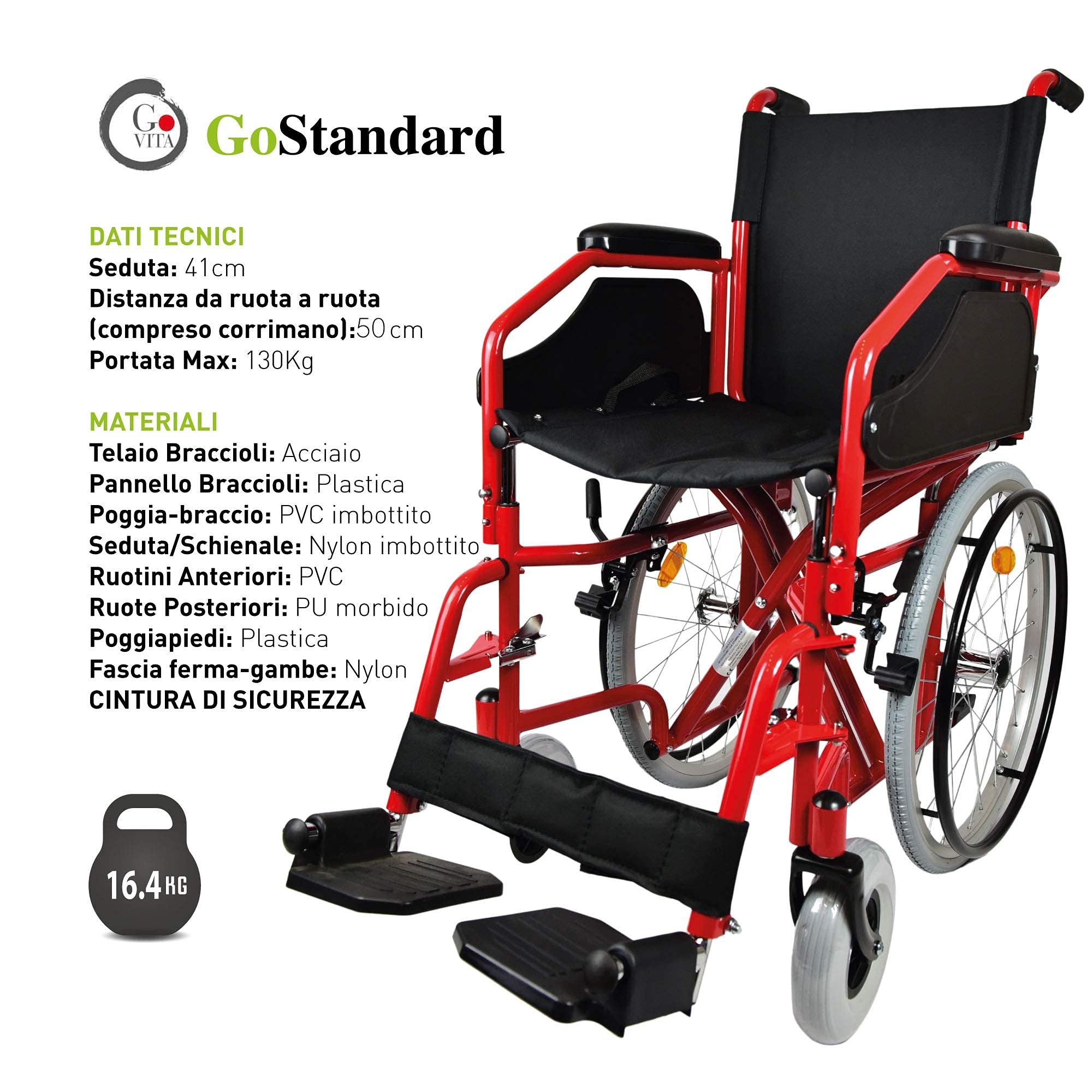 GOVITA Składany wózek dla wąskich przejść, idealny do podjazdów_Gostreet Slim 40 cm - podwójna stalowa rama typu cruiser składany cienki wózek inwalidzki