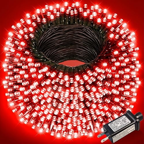 Miniatura 36 de Luces de Navidad, 100 pies, 300 LED, exterior o interior, enchufables, conectables, árbol de Navidad, 8 modos, impermeables, parpadeantes, jardín,