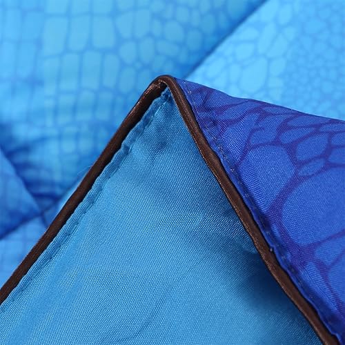 Miniatura 7 de Wowelife Juego de ropa de cama de dinosaurio para niños pequeños, juegos de ropa de cama de 4 piezas para niños pequeños, juego de edredón azul para