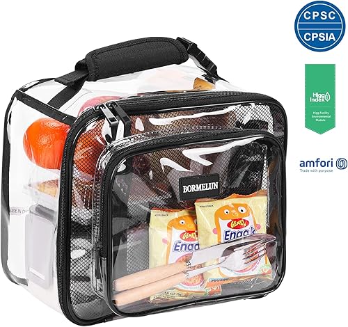 Miniatura 10 de BORMELUN  Loncheras grandes de color rosa transparente para el trabajo, lonchera de plástico transparente, asa de mano para mujeres, oficina, picnic