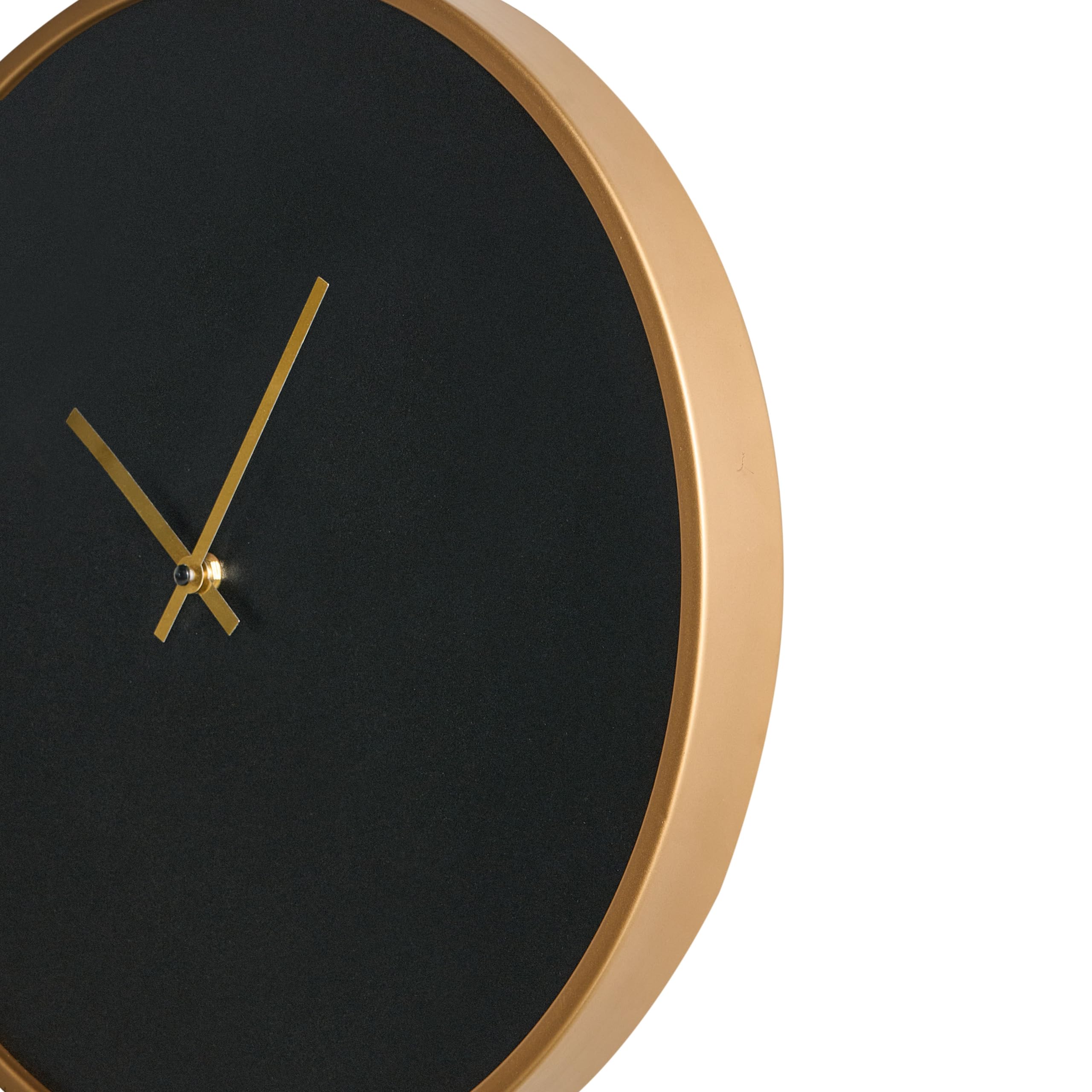 Beliani Reloj de Pared Moderno Industrial de Estilo Minimalista en Tono Dorado MDF Negro Mate Lucens