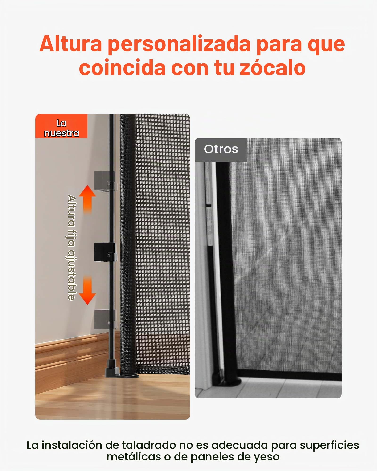 VEVOR Puerta Retráctil 3250x790 mm, Barrera de Seguridad para Perros, Puerta de Malla Transpirable Permite el Paso sin Tropiezos, para Escaleras Interiores, Puertas, Pasillos, Salas de Juegos, Negro