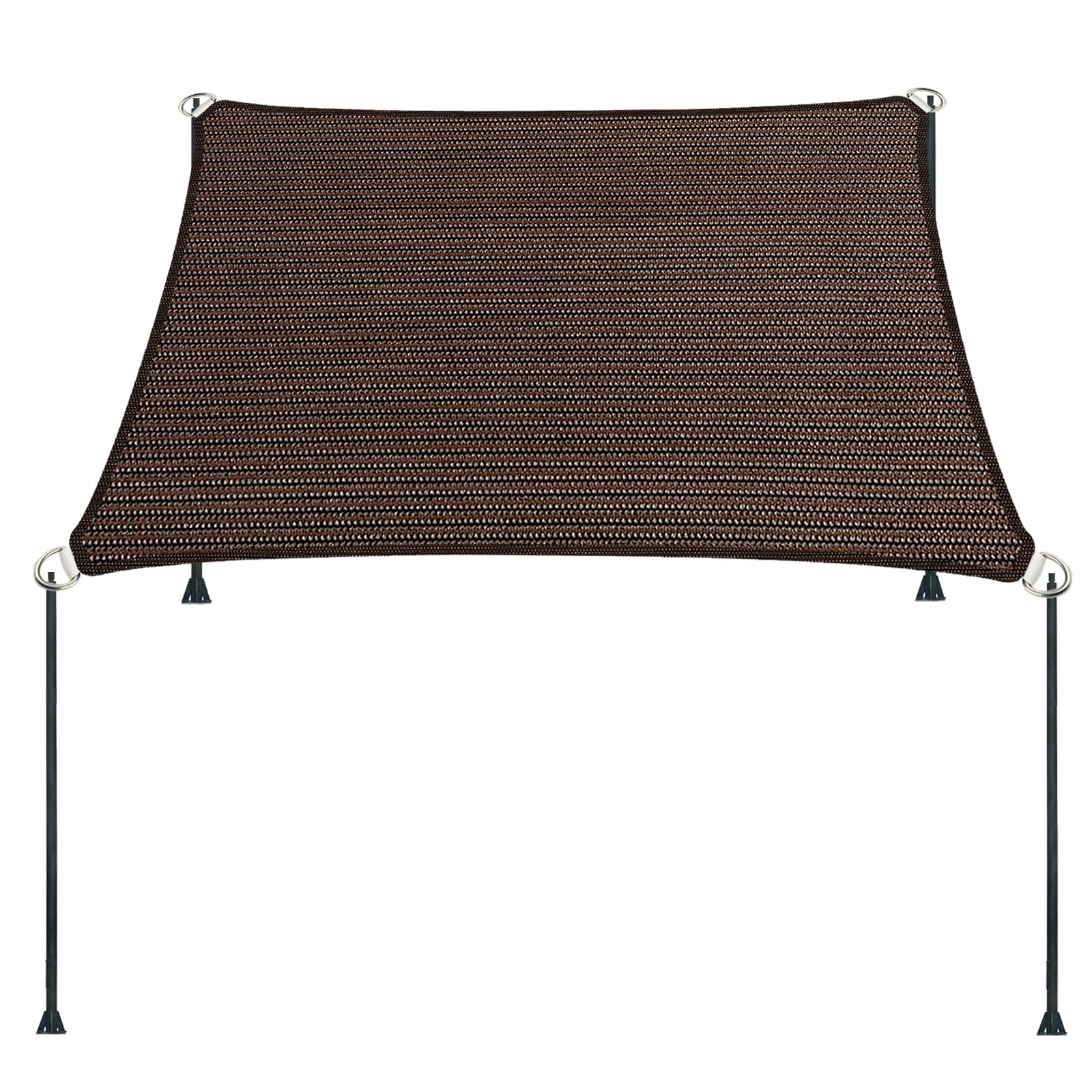 5' x 10' Brown Straight Edge Sun Shade Sail, Rectangle Awning Outdoor Shade Cloth Pergola Cover UV Block Fabric- Customized