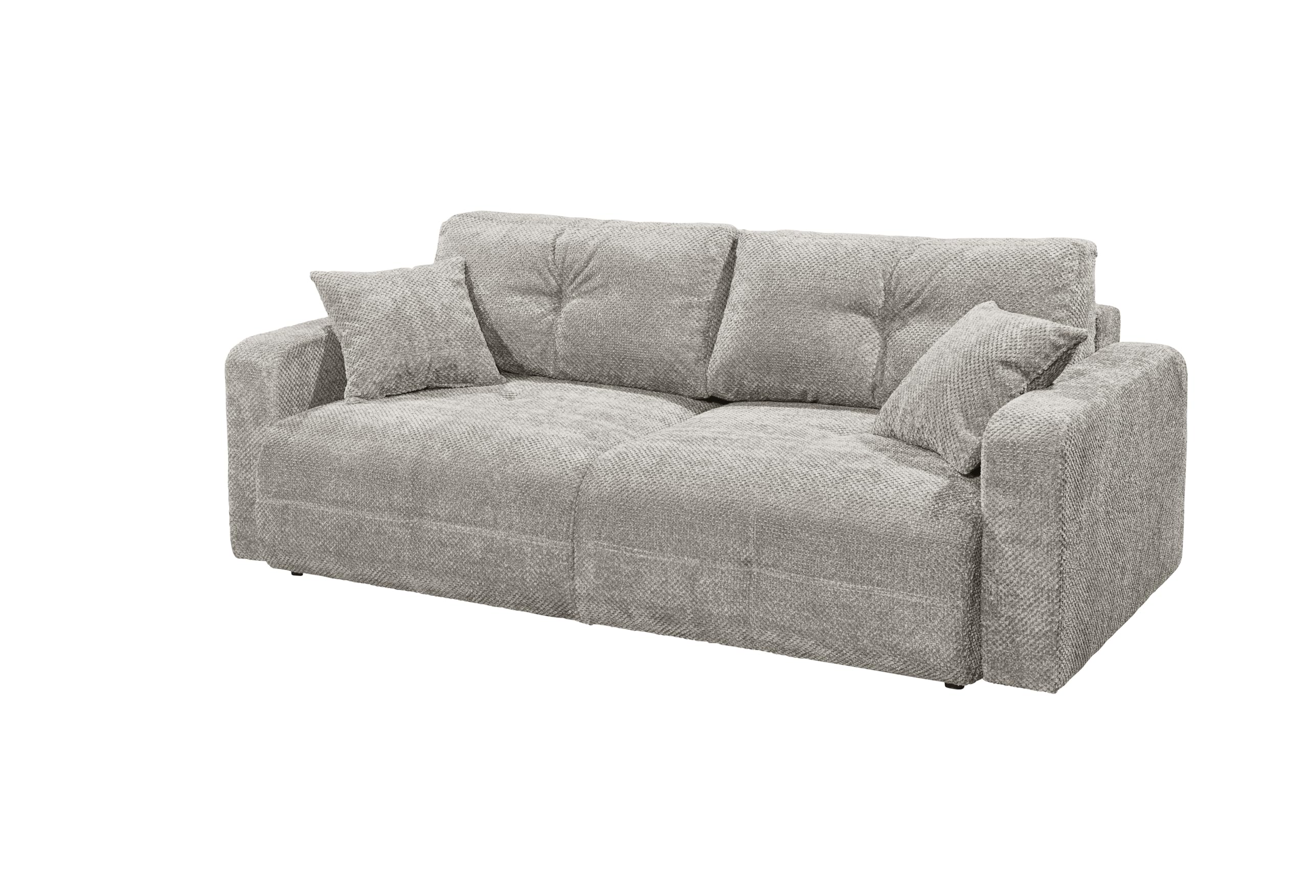BULLET Bequemes Schlafsofa mit Bettkasten, Stoffbezug Taupe - Klappbares Sofa mit Schlaffunktion - 235 x 88 x 120 cm (B/H/T)