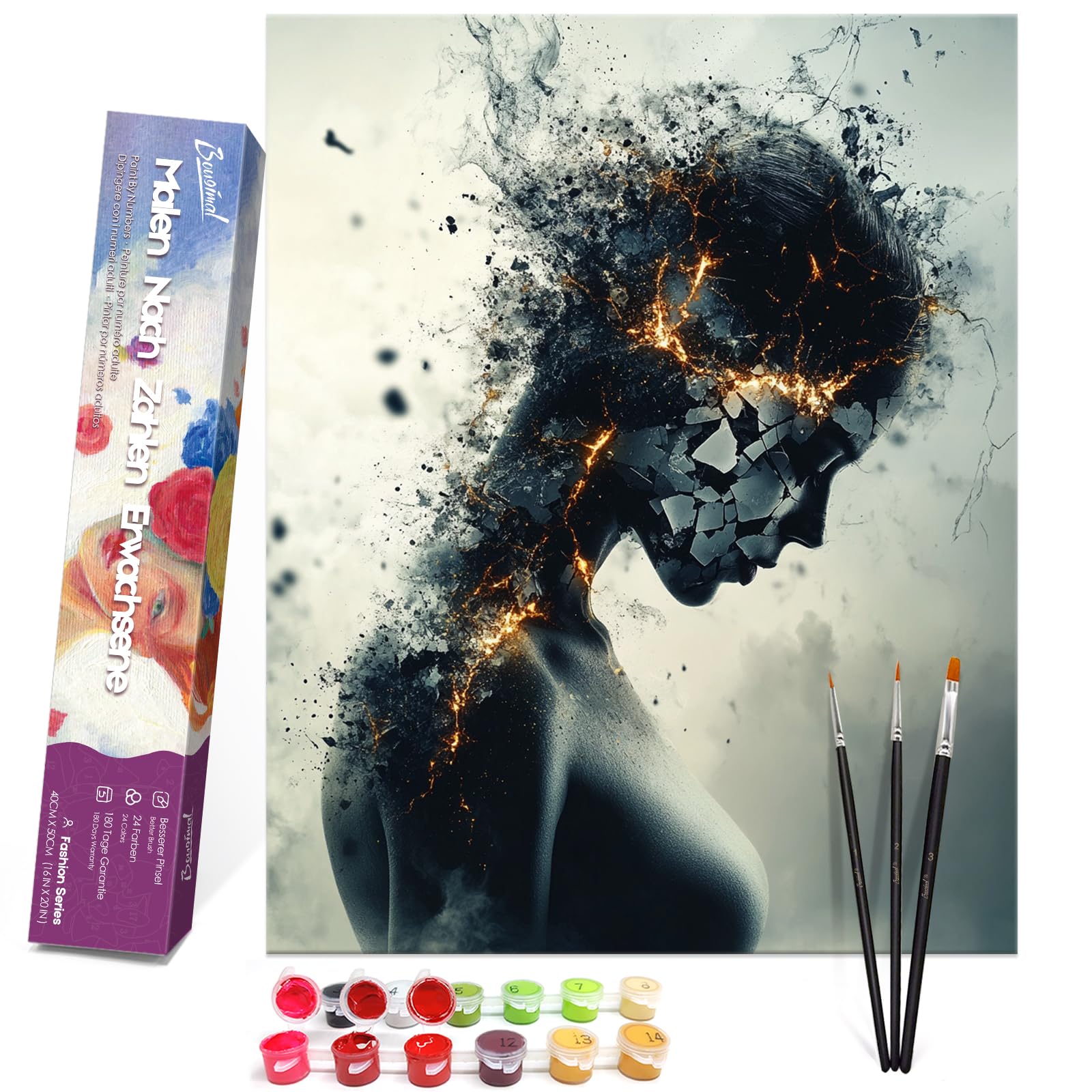 Kit De Pintura Por Números Para Adultos – Paisaje Árbol Mágico, Incluye Pinceles Y Pinturas Acrílicas, Lienzo De 28x35 Cm