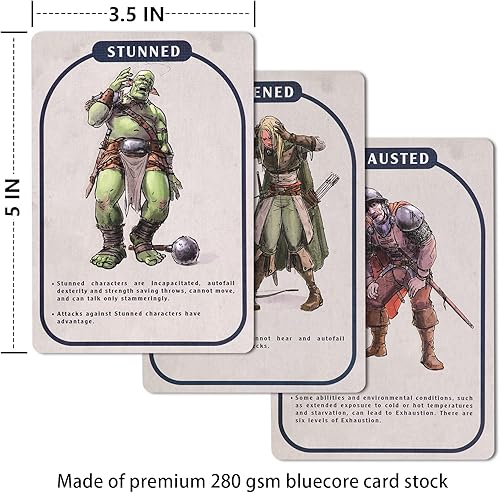 Miniatura 6 de Tarjetas de condición para la quinta edición | Compatible con Calabozos y Dragones (D&D) | para uso por accesorios Dungeon Master | Regalos DND |