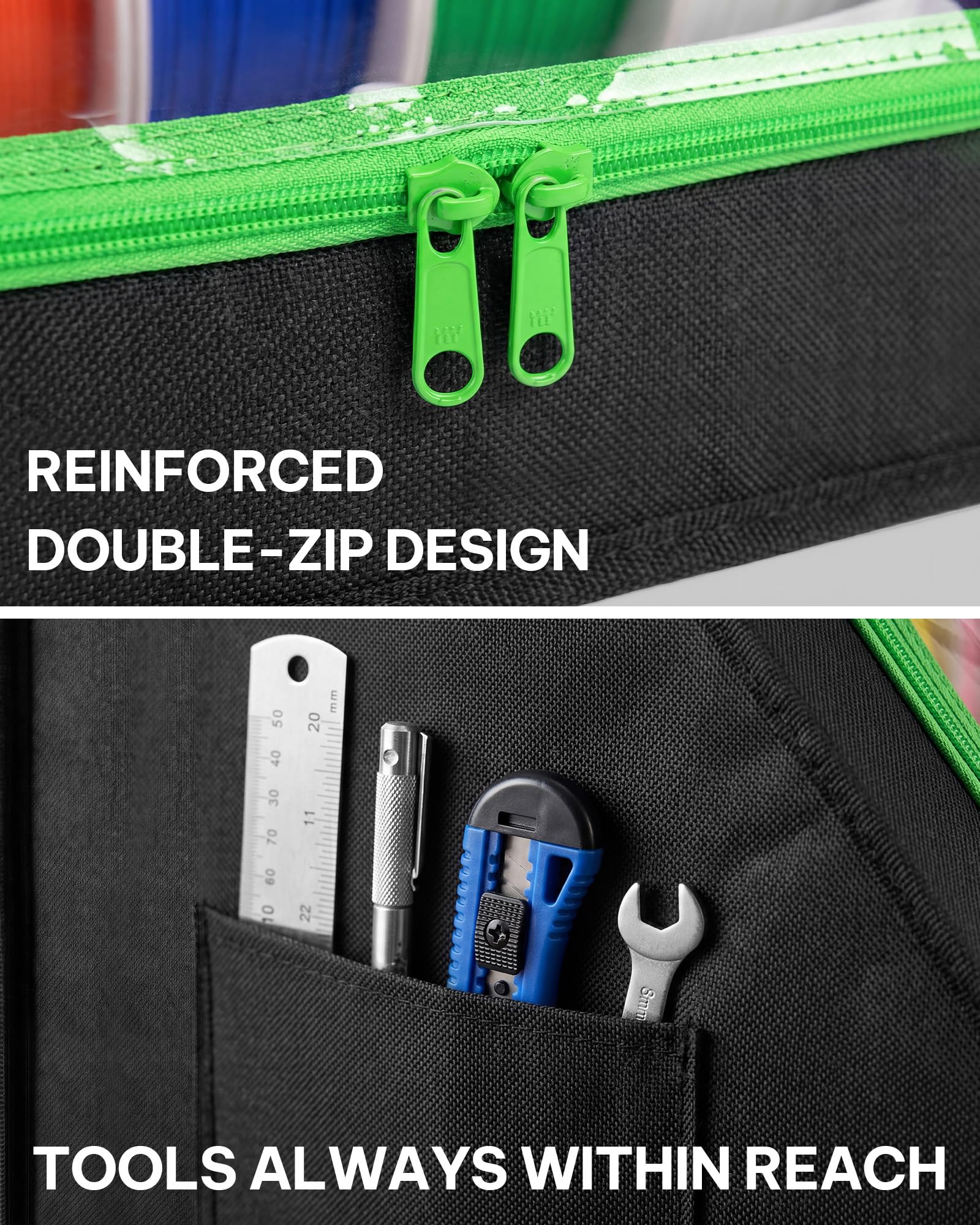 BS-VOG Scatola portaoggetti per filamenti, 2 ripiani, scaffale per stampante 3D, con apertura trapezoidale, fino a 21 rotoli, per PLA, ABS, PETG, TPU, protezione antipolvere salvaspazio per casa