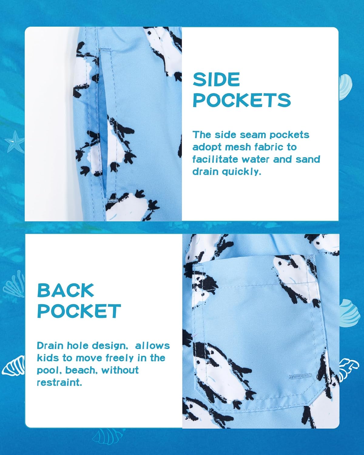 SURF CUZ Boys Swim Trunks Toddler Swim Shorts UPF 50+ Bathing Suit for Boy Swimsuit Quick Dry Mesh Beach Boardshorts Swimwear - Image 5